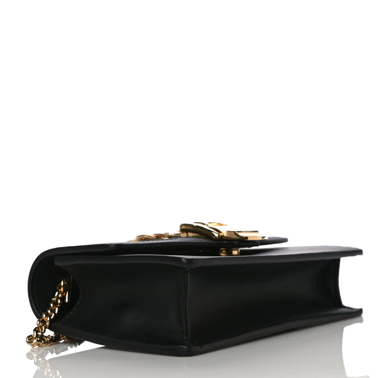 Calfskin Super Mini Sylvie Chain Shoulder Bag Black