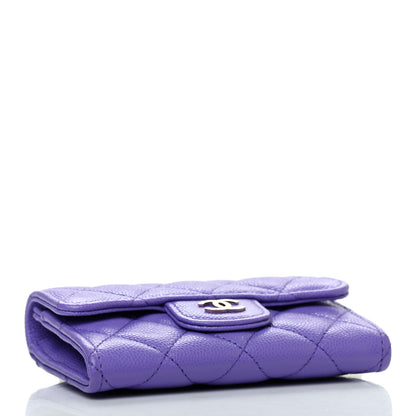Chanel Caviar Quilted Flap Card Holder Wallet Purple 4 of 8