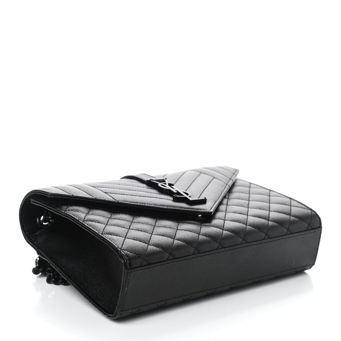 Grain De Poudre Textured Mixed Matelasse Triquilt Medium Monogram Satchel Black