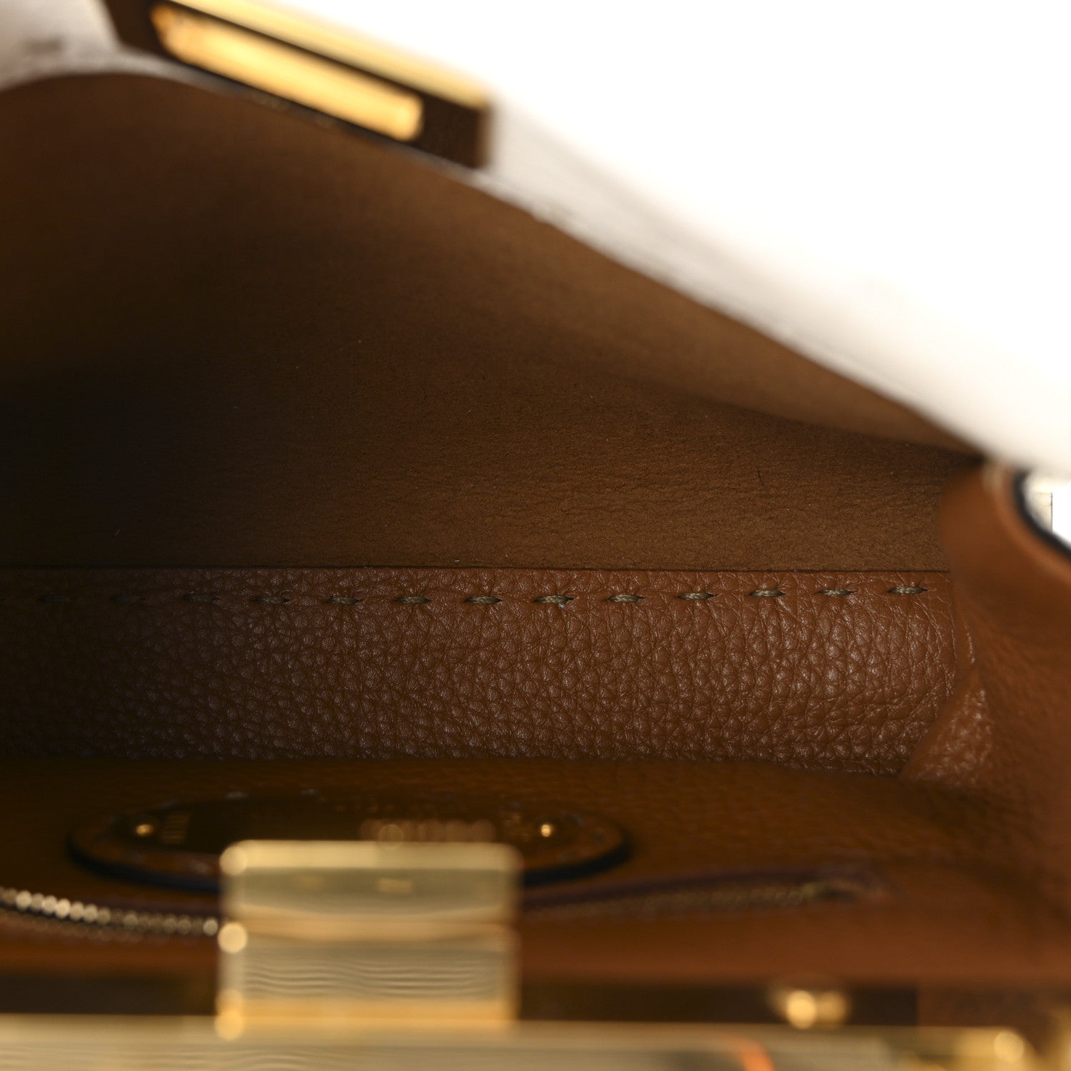 Fendi Cuoio Romano Selleria Tri-color Mini Peekaboo Iconic Satchel White Indaco Saddler 5 of 9