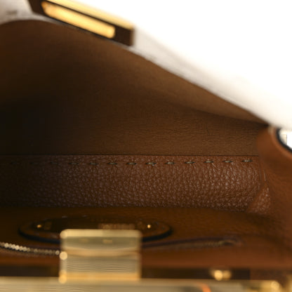 Fendi Cuoio Romano Selleria Tri-color Mini Peekaboo Iconic Satchel White Indaco Saddler 5 of 9
