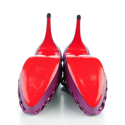 Christian Louboutin Kid Kasha 150 Booties 41 Purple 5 of 9