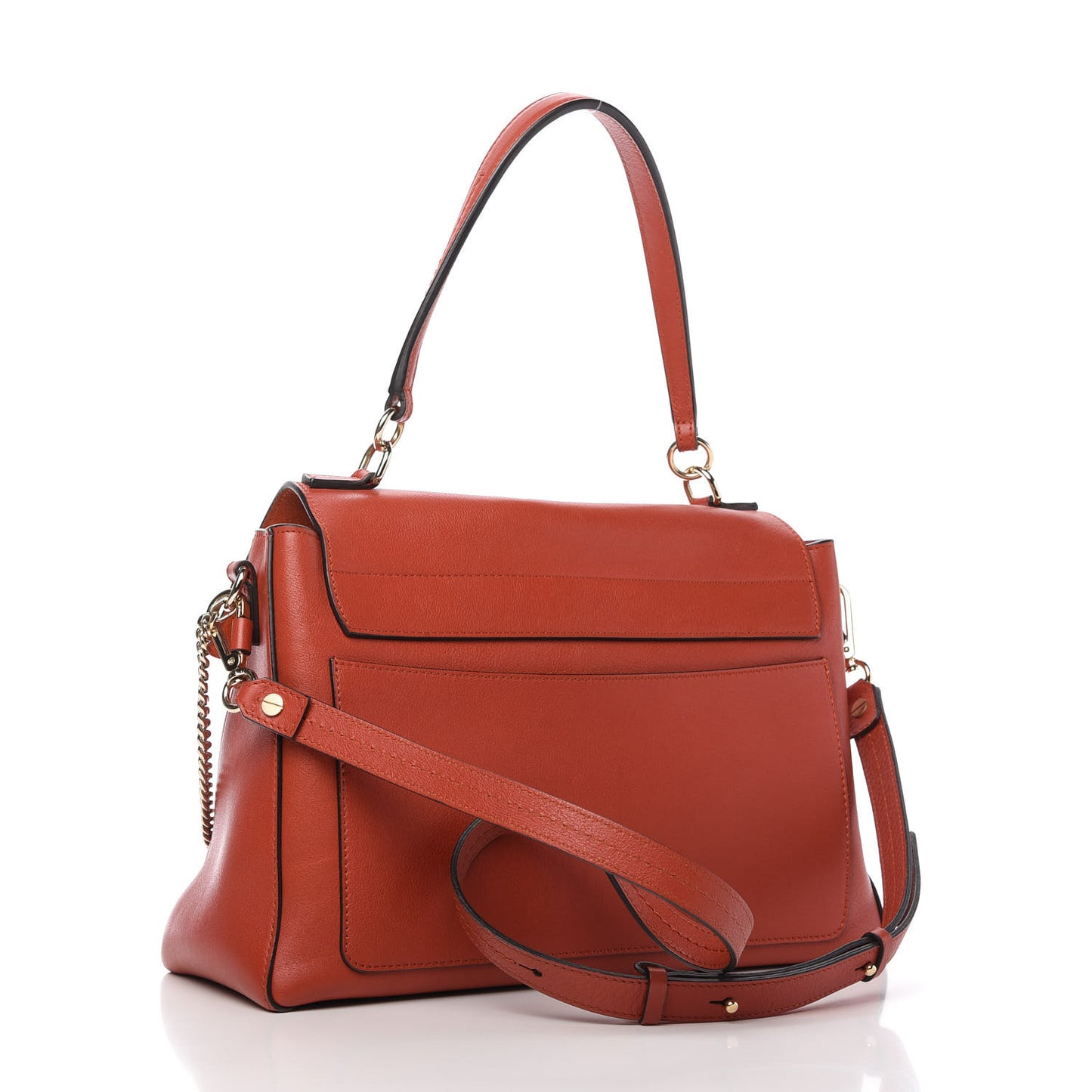 Calfskin Medium Faye Day Shoulder Bag Terracotta Red