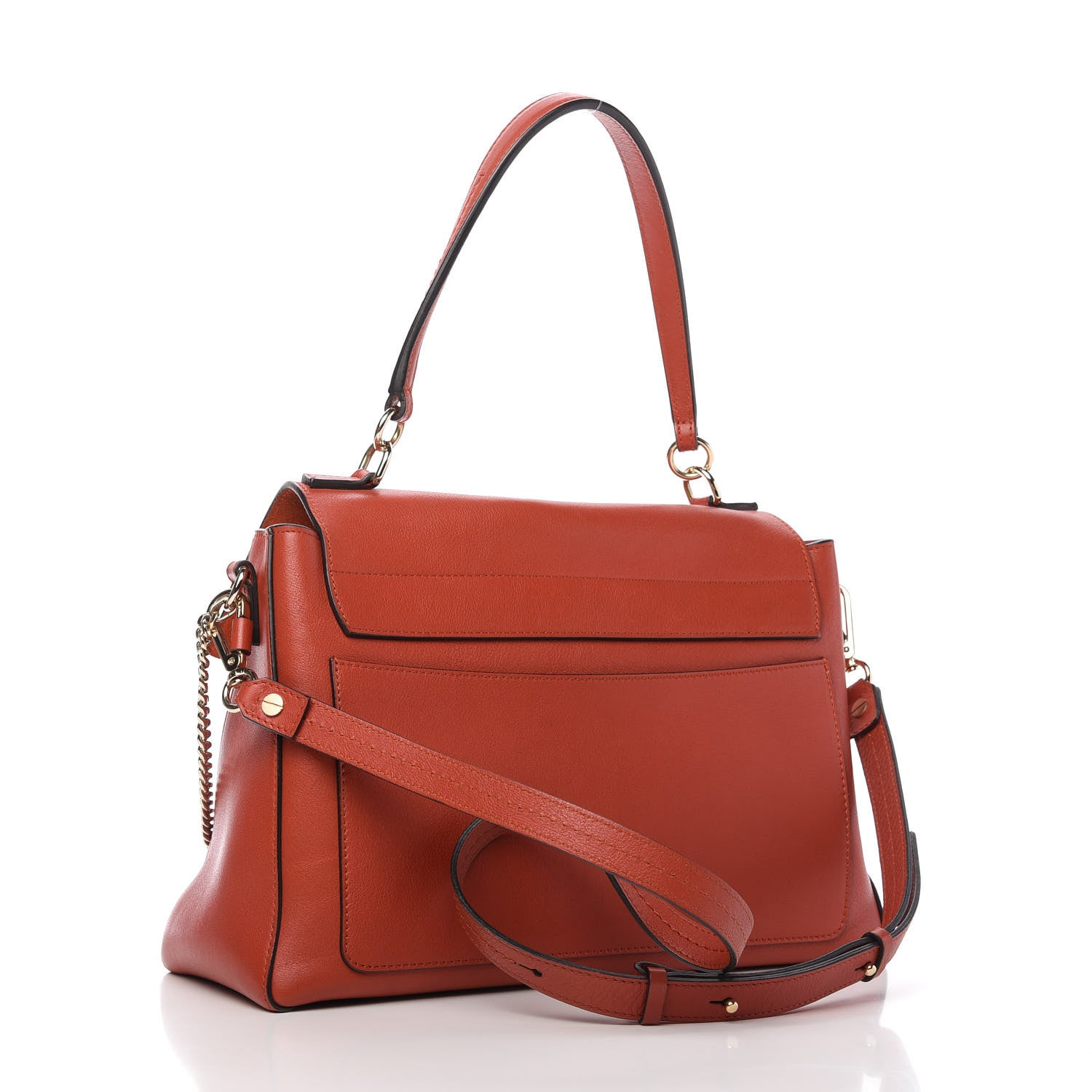 Chloe Calfskin Medium Faye Day Shoulder Bag Terracotta Red 3 of 9