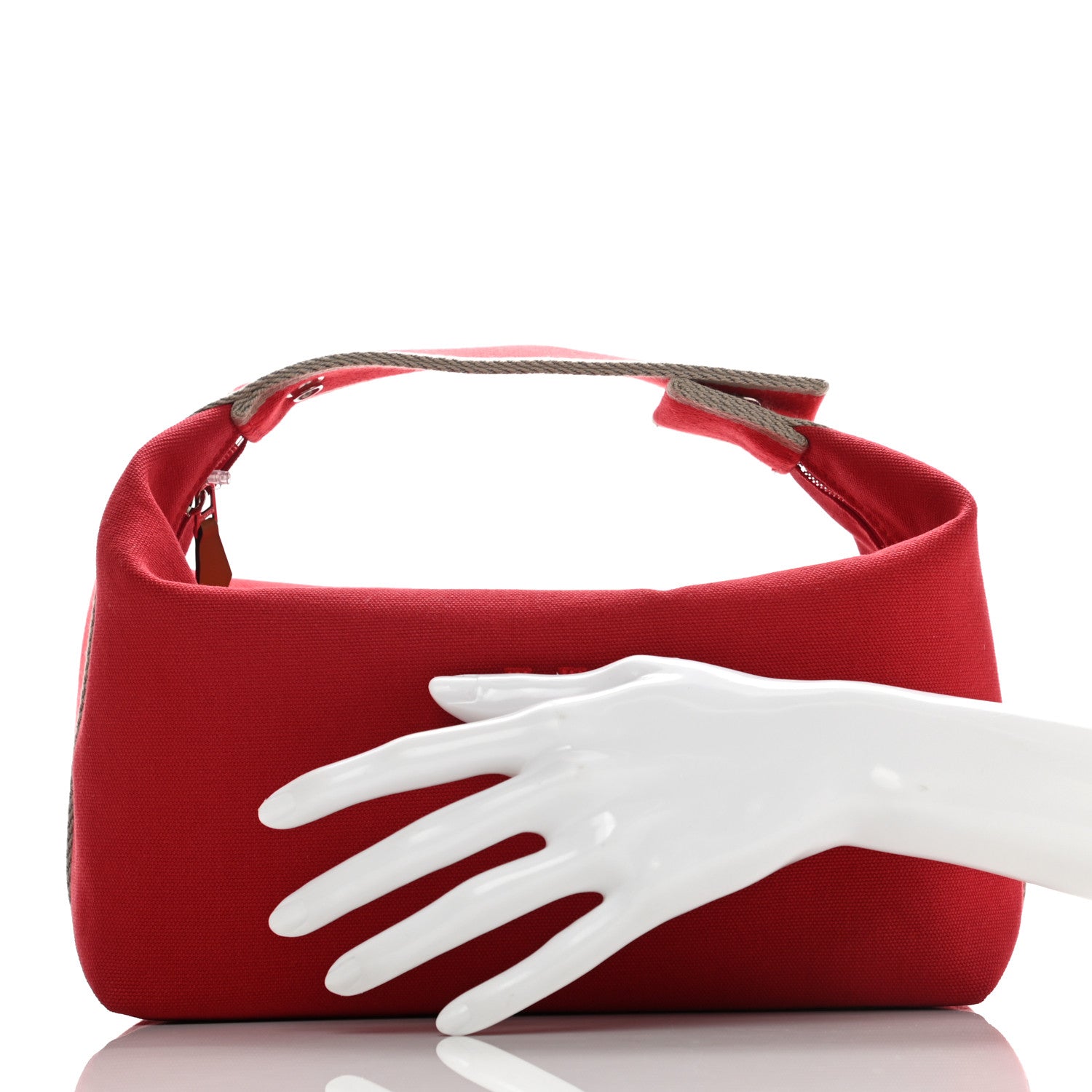 Hermes Canvas Large Bride-A-Brac Pouch Rouge 2 of 13