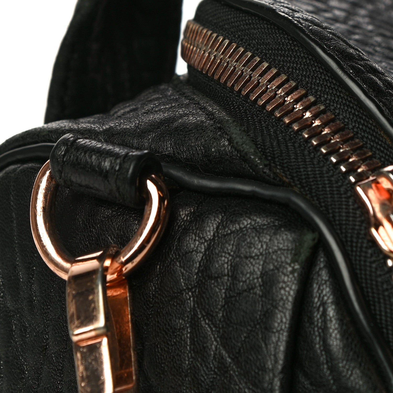 Alexander Wang Pebbled Lambskin Mini Rockie Black Rose Gold Hardware 18 of 18