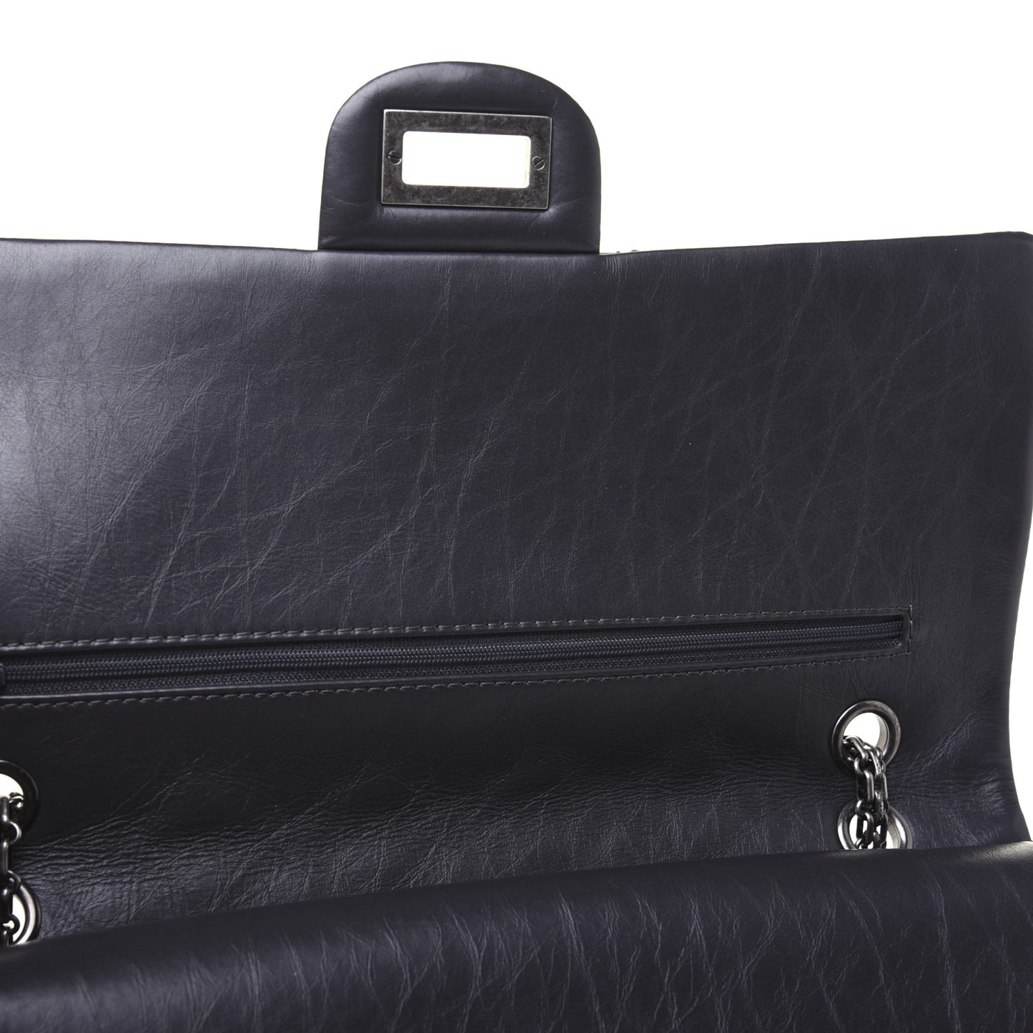 Aged Calfskin Quilted 2.55 Reissue 227 Flap Dark Grey