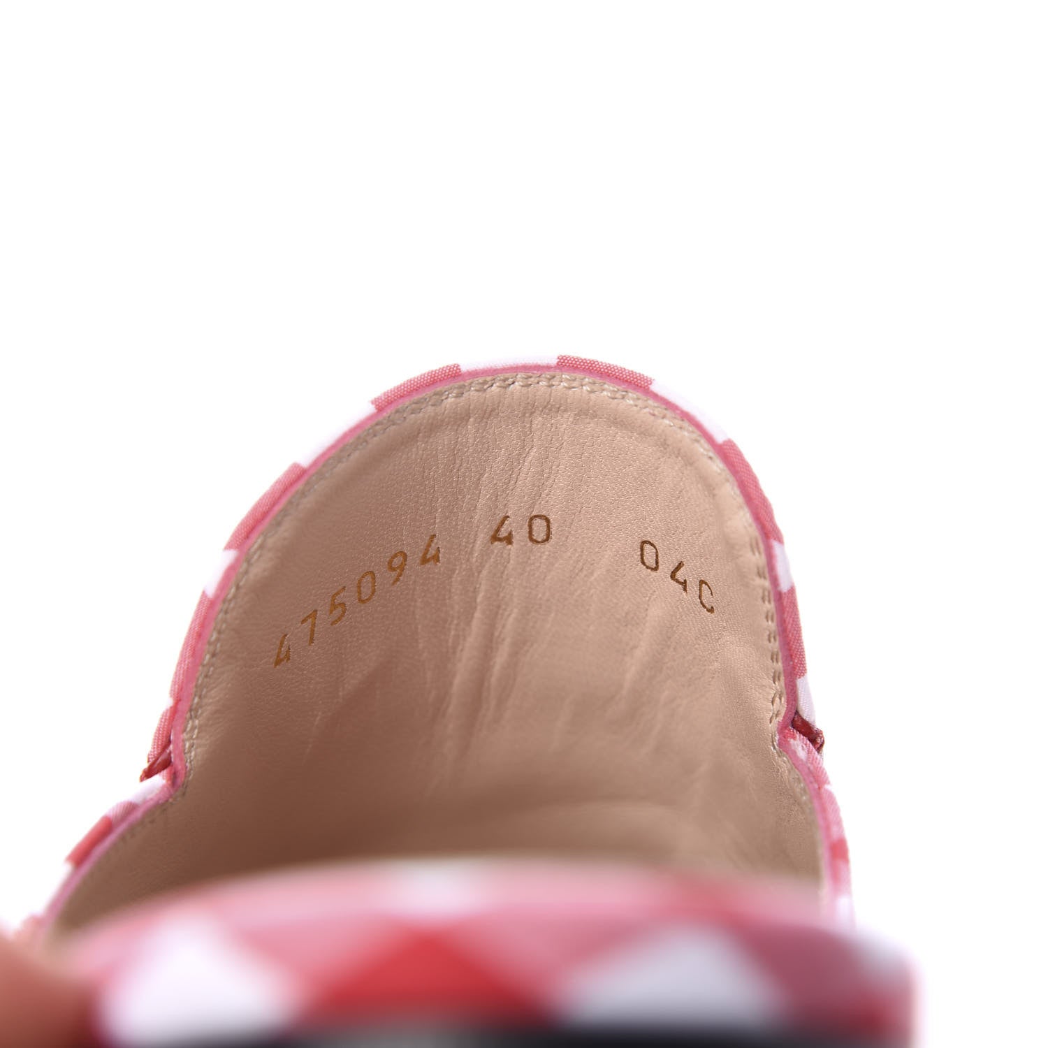 Gucci Cotton Gingham Womens Princetown Slippers 40 White Red 9 of 10