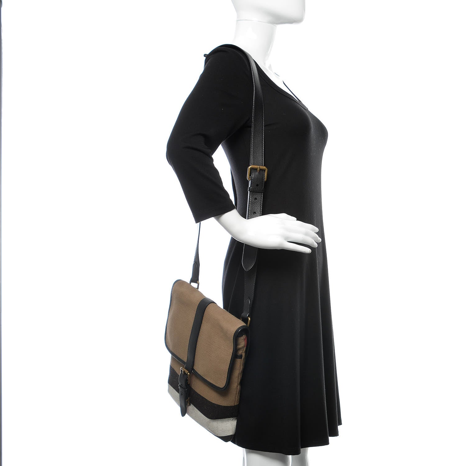 Burberry Canvas Mega Check Everson Crossbody Black 2 of 10