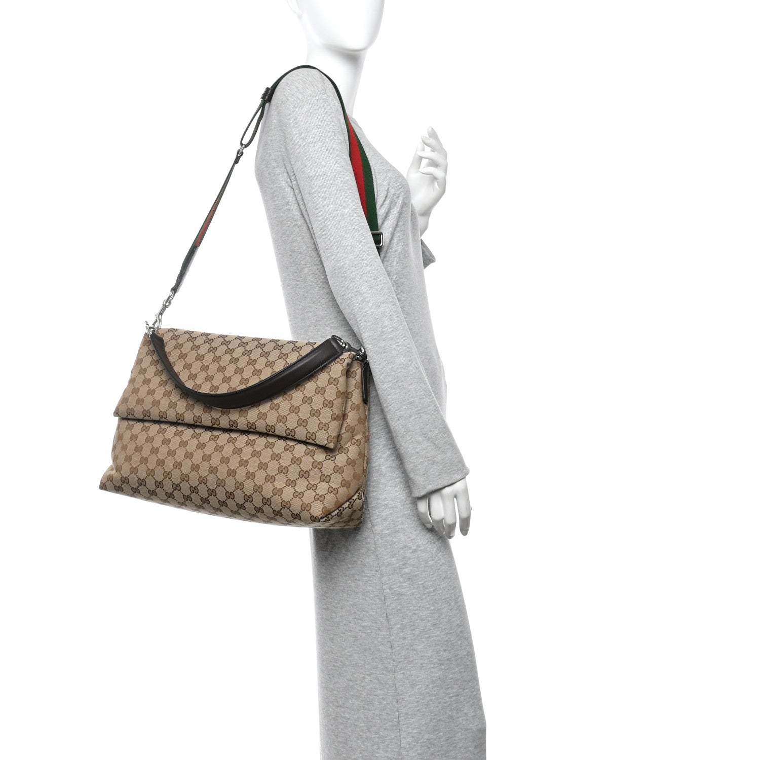Gucci GG Monogram Large Crossbody Bag Dark Brown 2 of 10