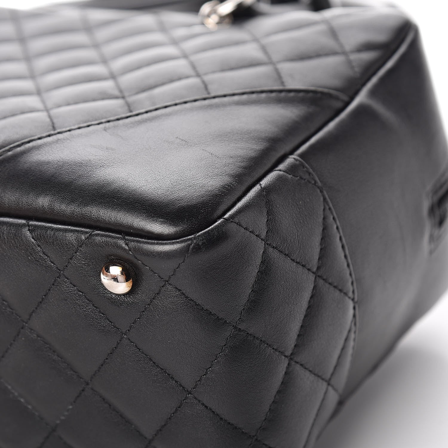 Chanel Calfskin Quilted Large Cambon Bowler Black 10 of 12