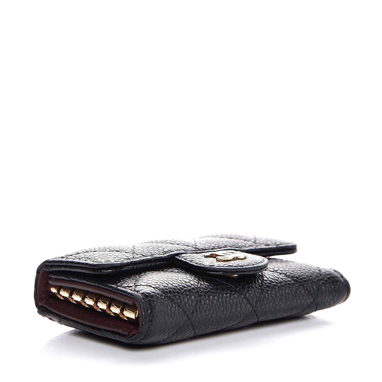 Caviar Quilted 6 Key Holder Black