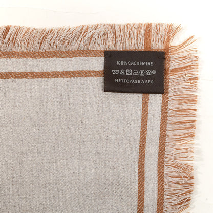 Hermes Cashmere Double Face Giant Draperie Scarf 140 Ocre White 3 of 4