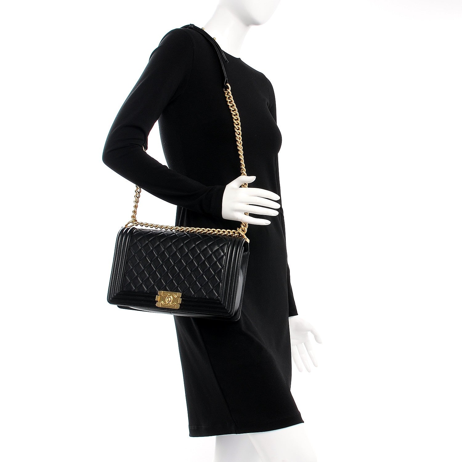 Chanel Lambskin Quilted New Medium Boy Flap Black 2 of 8