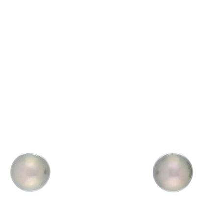 Mikimoto 18K White Gold Black South Sea Pearl 9mm Stud Earrings 1 of 4