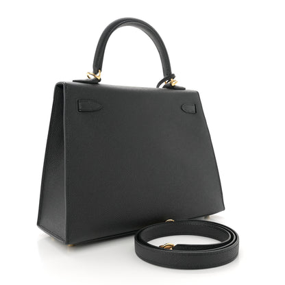 Hermes Epsom Kelly Sellier 25 Black 3 of 11