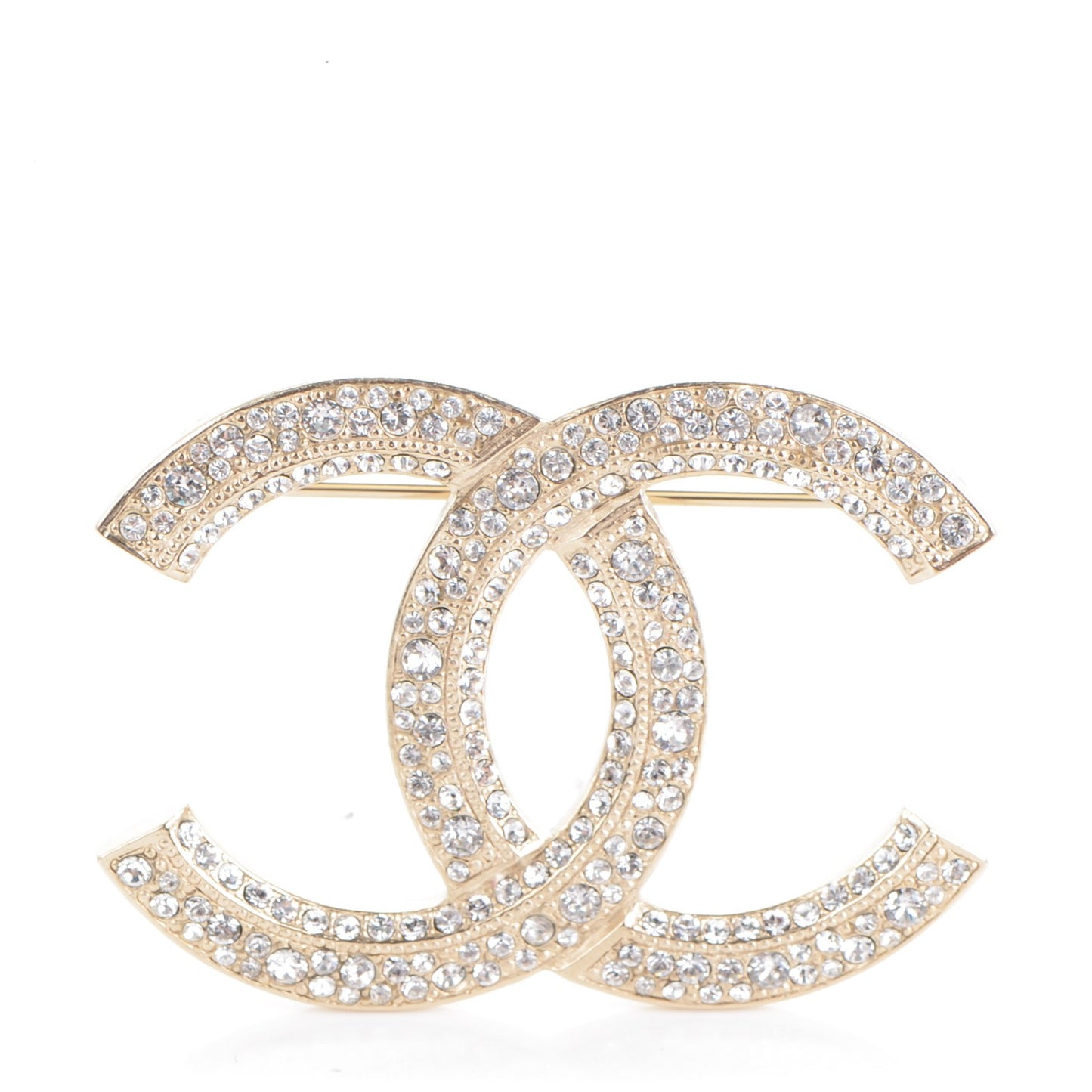 Crystal CC Brooch Light Gold