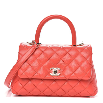Chanel Caviar Quilted Mini Coco Handle Flap Red 1 of 11