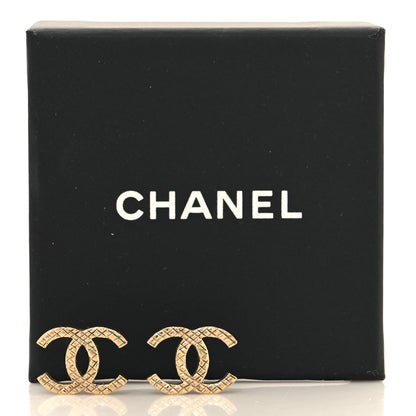 Chanel Quilted CC Earrings Gold 5 of 5