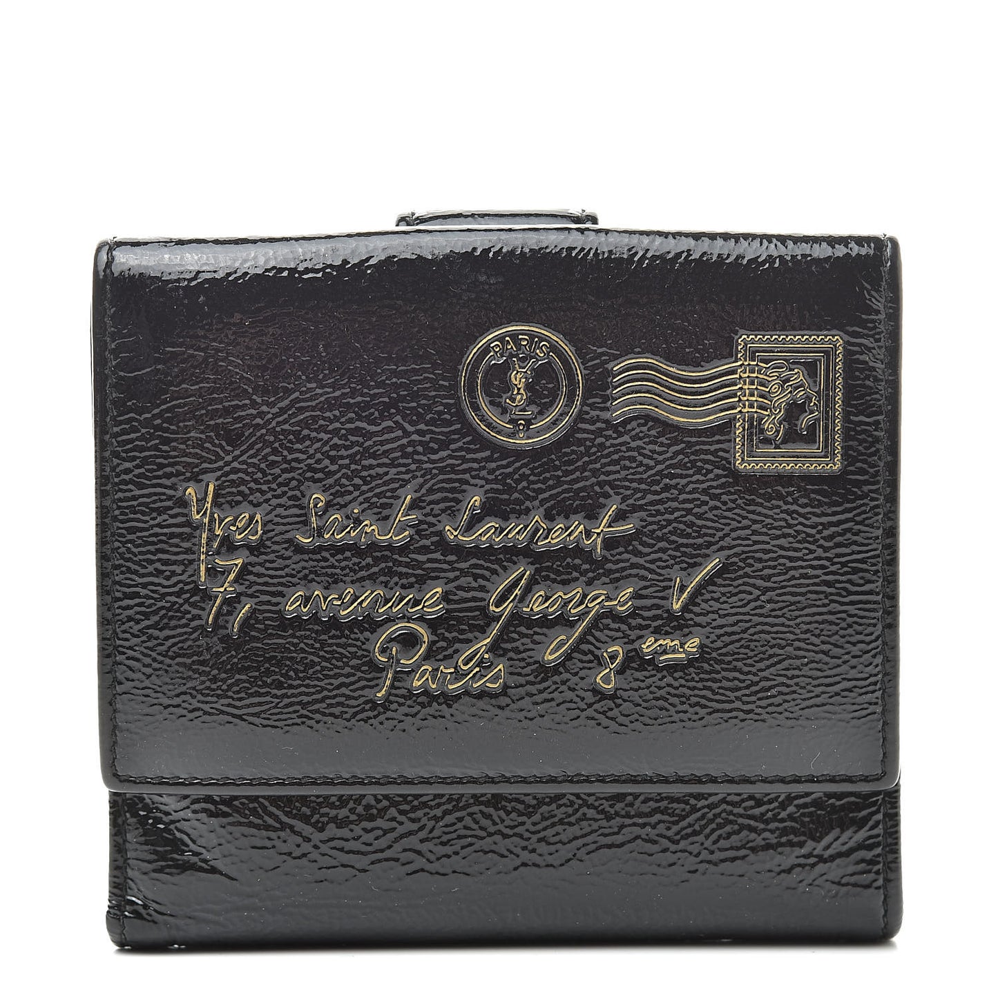 Patent Y-Mail French Wallet Black