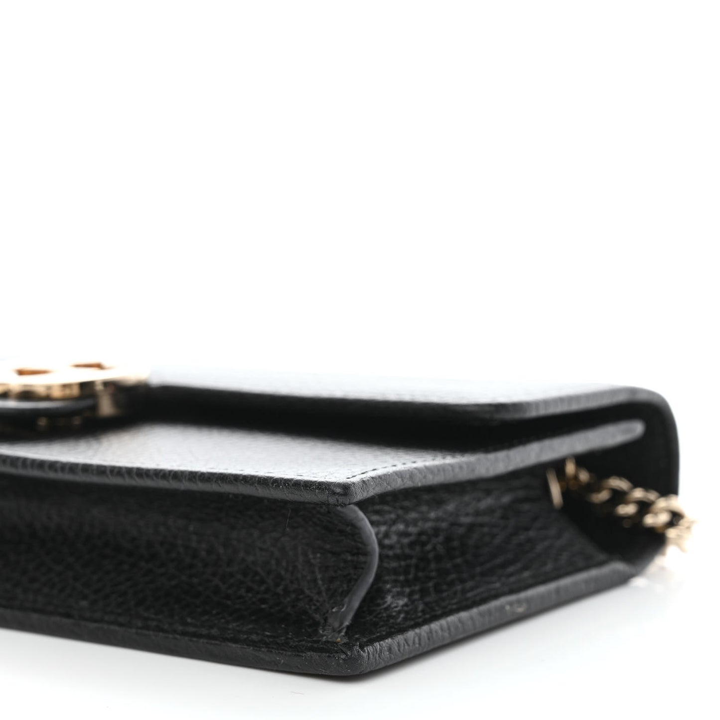 Dollar Calfskin Interlocking G Chain Wallet Black