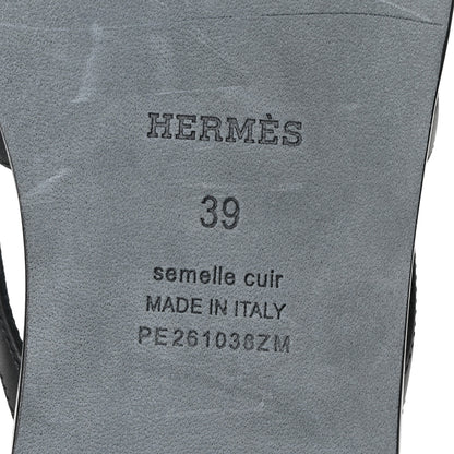 Hermes Calfskin Miss Sandals 39 Black 14 of 18