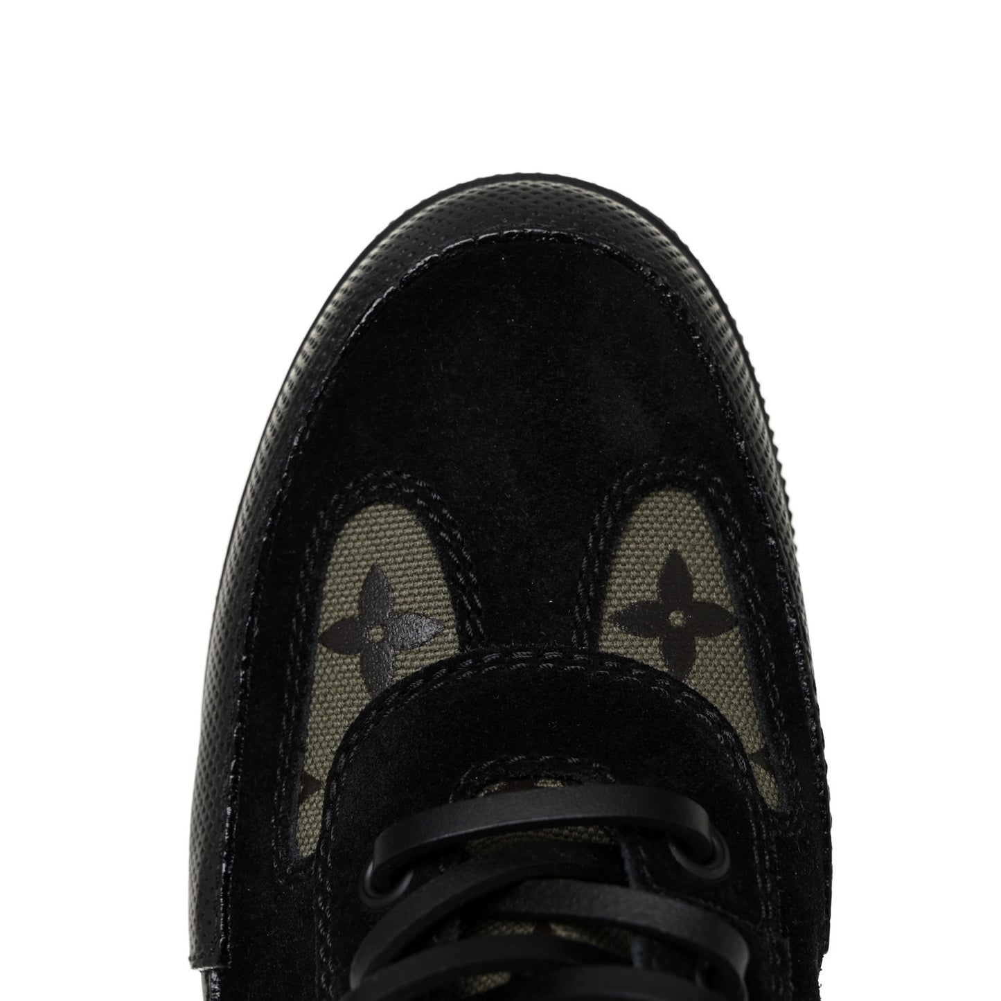 Suede Monogram Laureate Platform Desert Boots 37 Kaki Black
