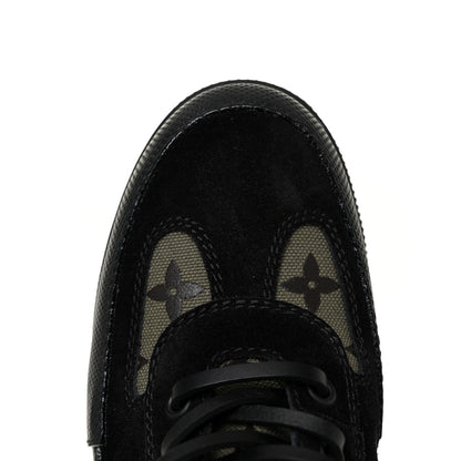 Louis Vuitton Suede Monogram Laureate Platform Desert Boots 37 Kaki Black 9 of 10