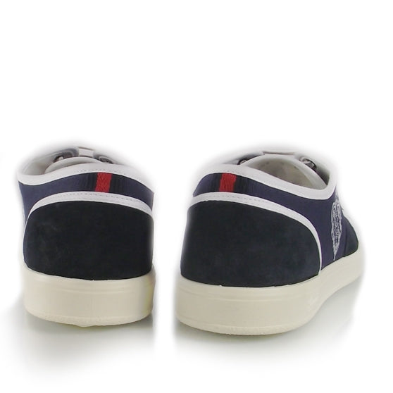 Gucci Canvas Suede Signature Crest Sneakers 8 Navy 3 of 8
