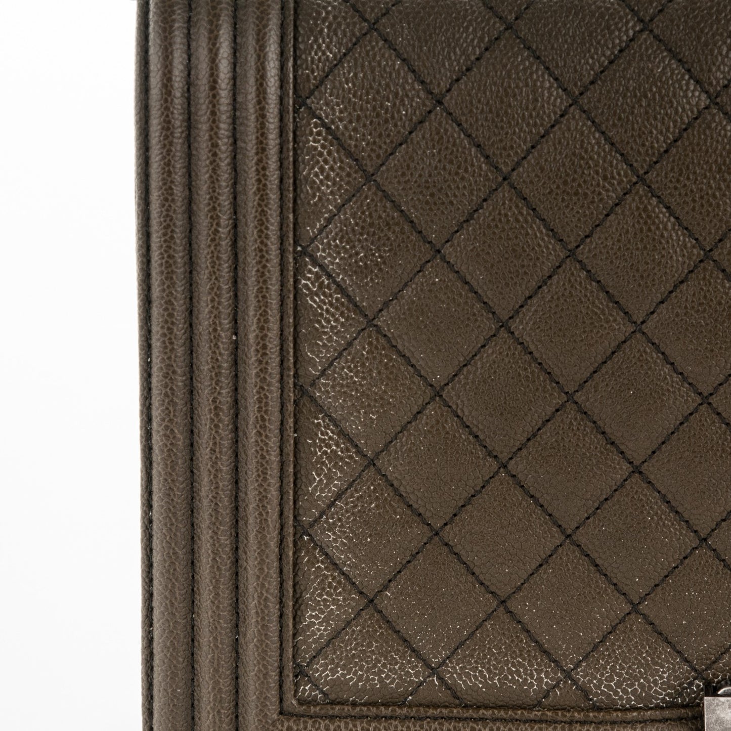 Caviar Quilted New Medium Boy Flap Khaki