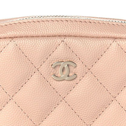 Chanel Caviar Quilted Small Curvy Pouch Cosmetic Case Light Beige 10 of 11