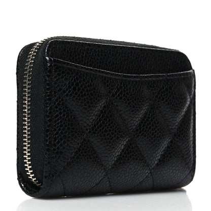 Chanel Caviar Quilted Zip Coin Purse Black 3 of 11