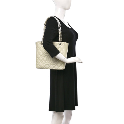 Chanel Caviar Quilted Petit Shopping Tote PST Light Beige 2 of 11
