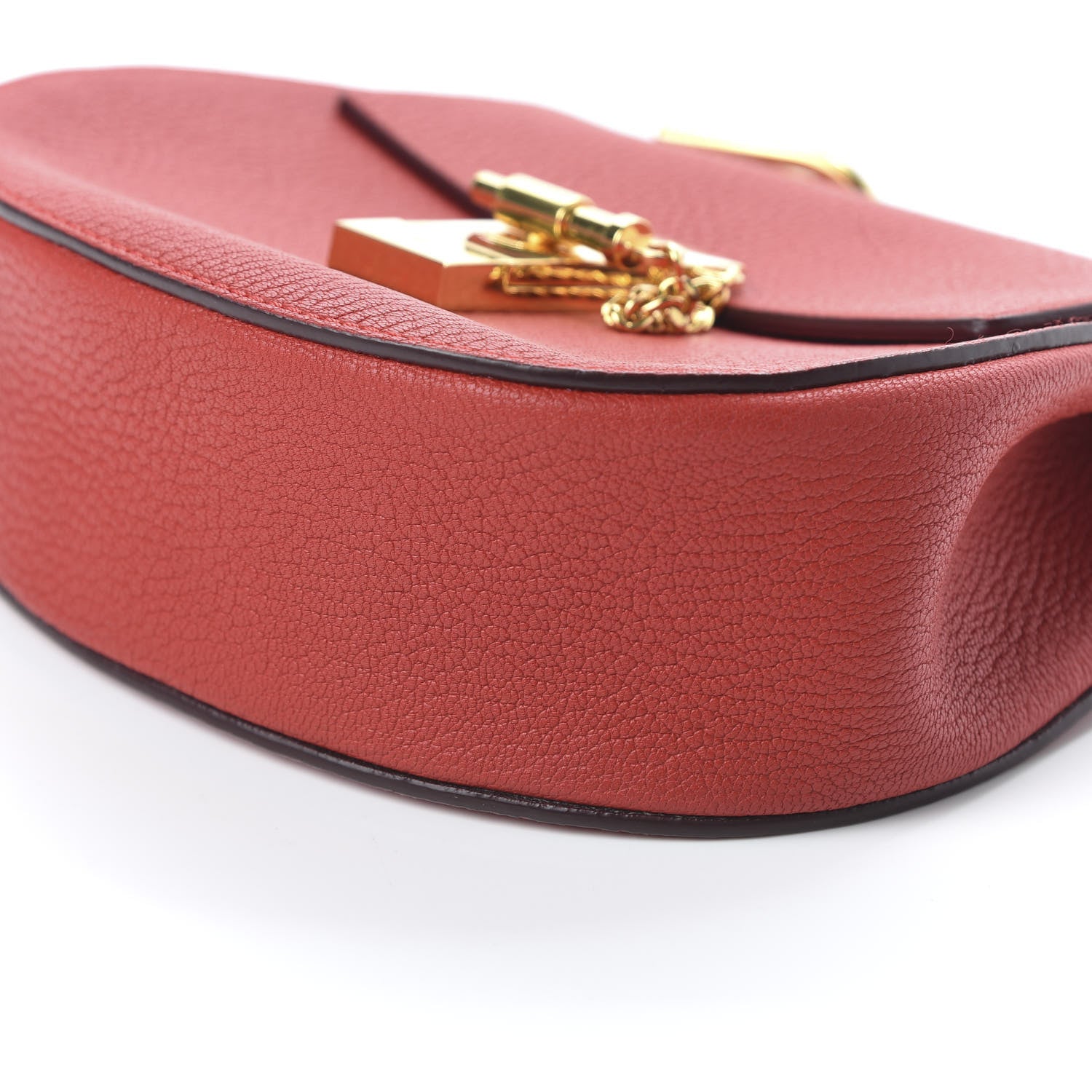 Chloe Grained Lambskin Mini Drew Shoulder Bag Plaid Red 7 of 9