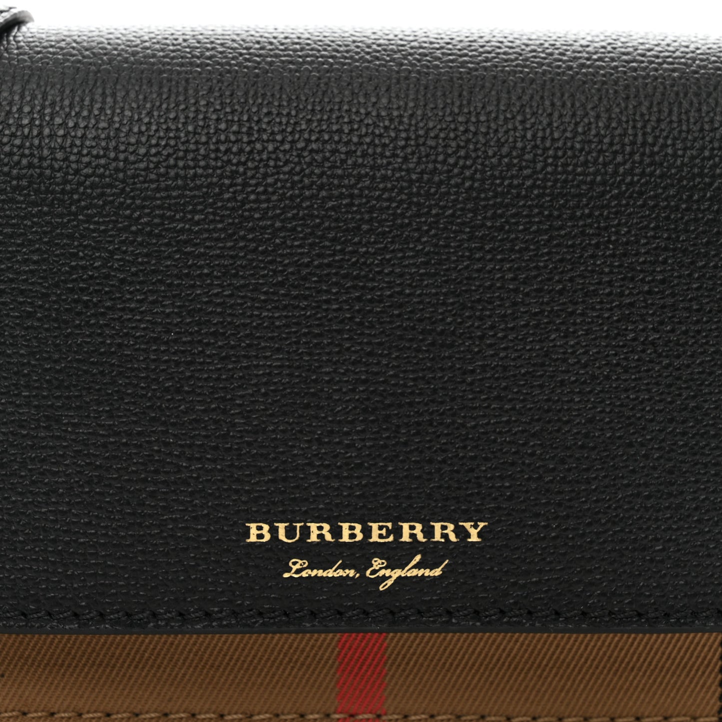 Derby Calfskin House Check Wallet On Chain Black