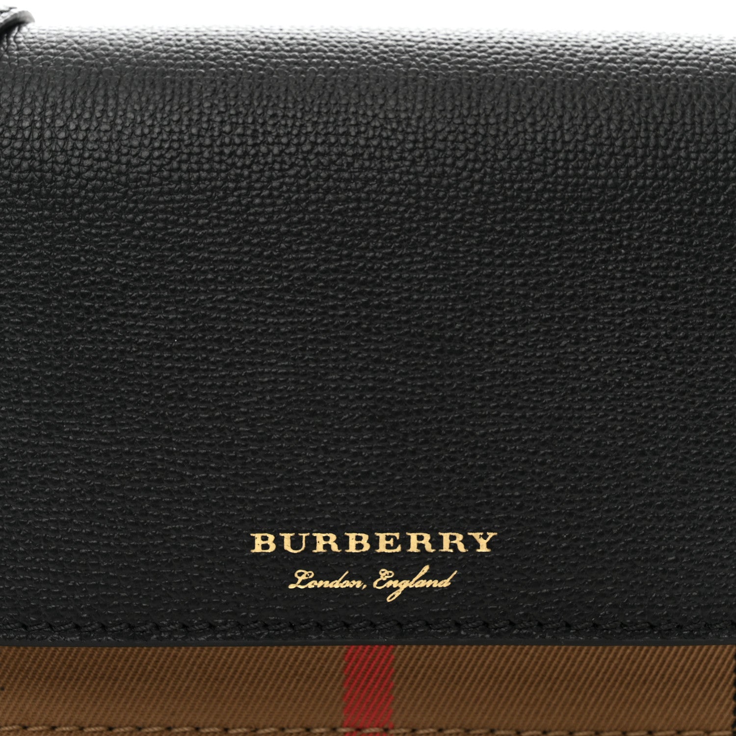 Burberry Derby Calfskin House Check Wallet On Chain Black 5 of 9