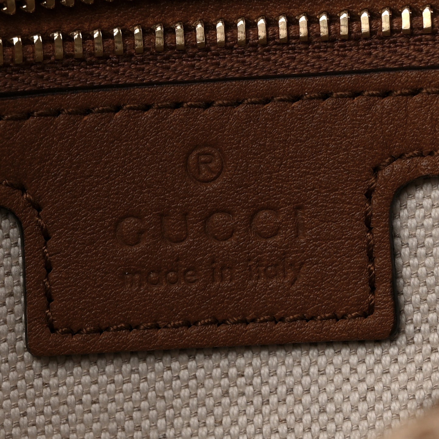 GG Monogram Calfskin Medium Blondie Top Handle Bag Beige Dark Brown