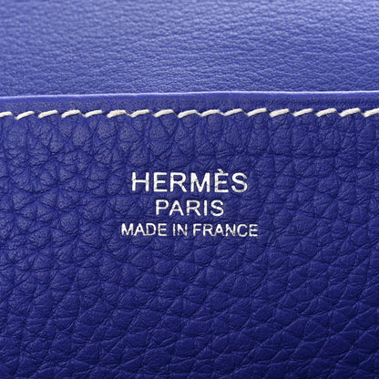Hermes Taurillon Clemence Halzan 31 GM Bleu Electrique 6 of 12