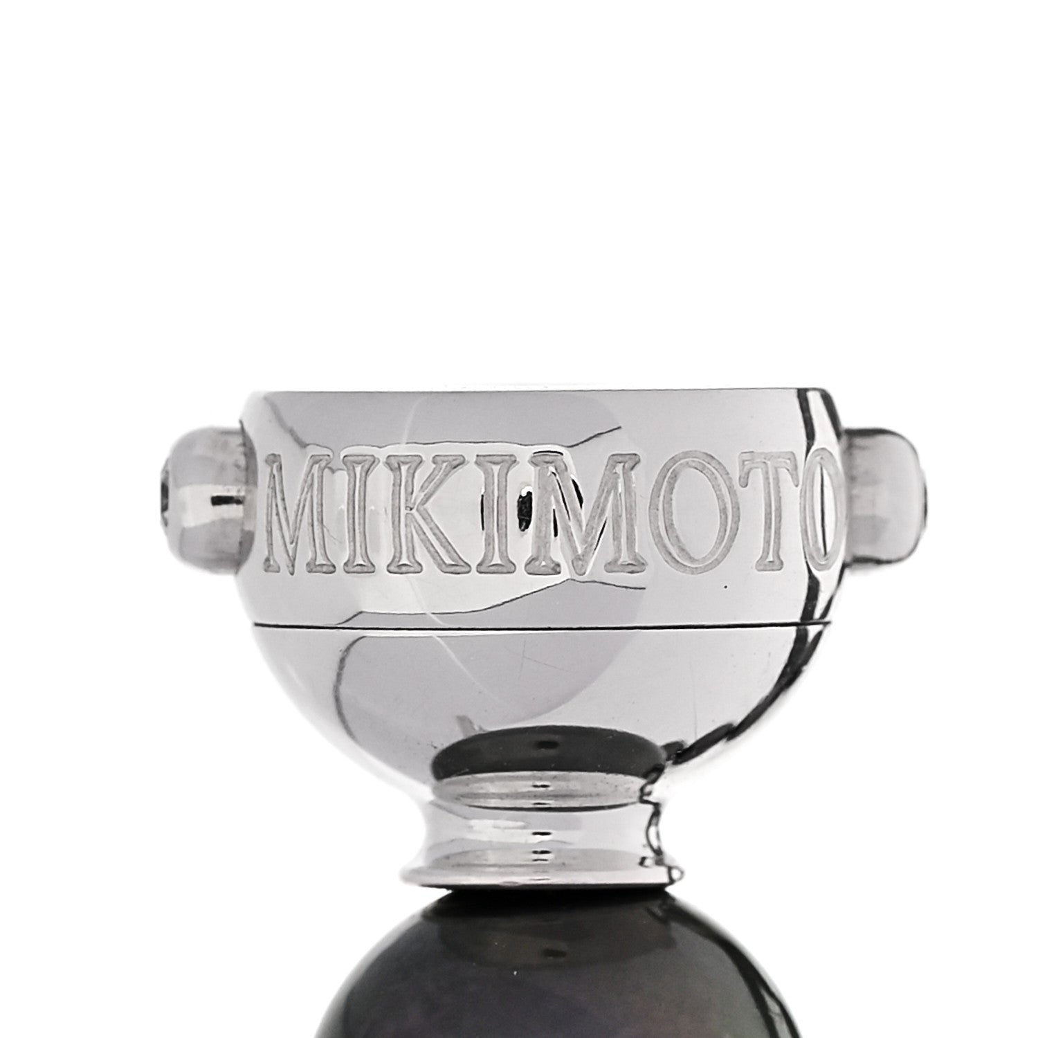 Mikimoto 18K White Gold Diamond Grey Cultured Pearl 9.5-10mm Bracelet 3 of 5