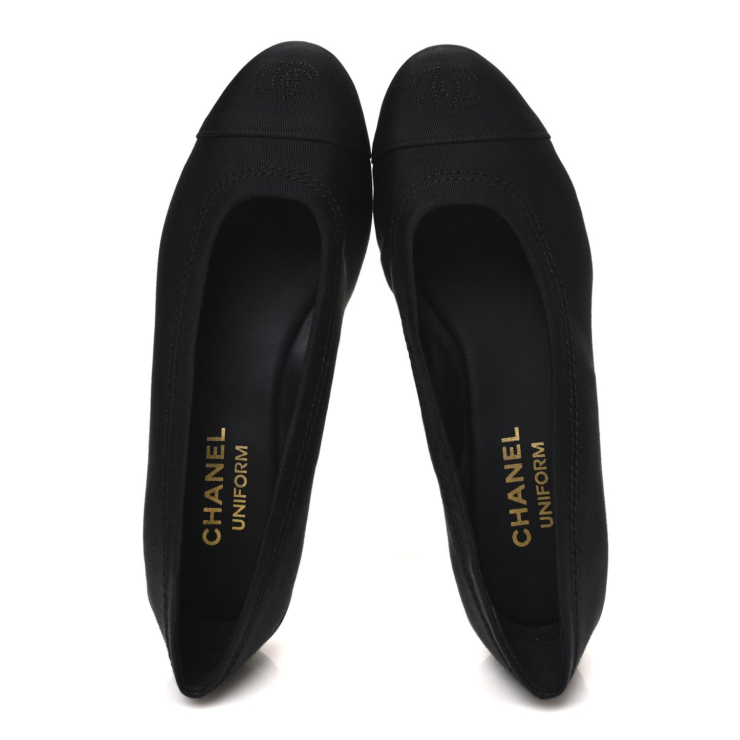 Grosgrain Cap Toe Uniform Ballerina Flats 36.5 Black