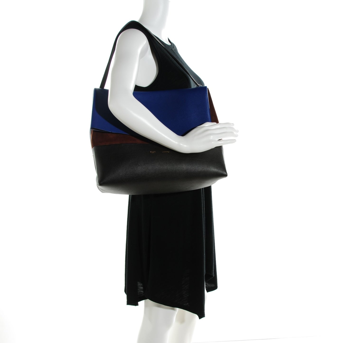 Calfskin Suede All Soft Shoulder Bag Indigo