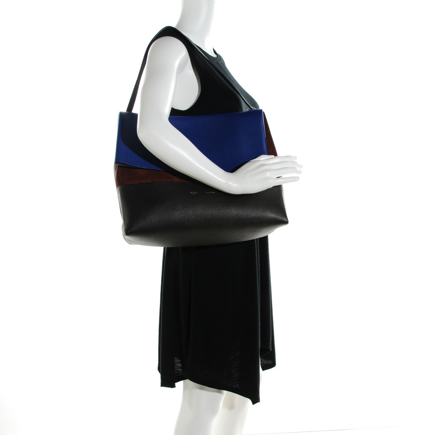 Celine Calfskin Suede All Soft Shoulder Bag Indigo 2 of 7