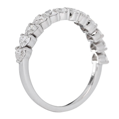 Parker & West by FASHIONPHILE 18K White Gold Diamond 1.00ct Heart Cut Half Eternity Band Ring 53 6.25 6 of 10