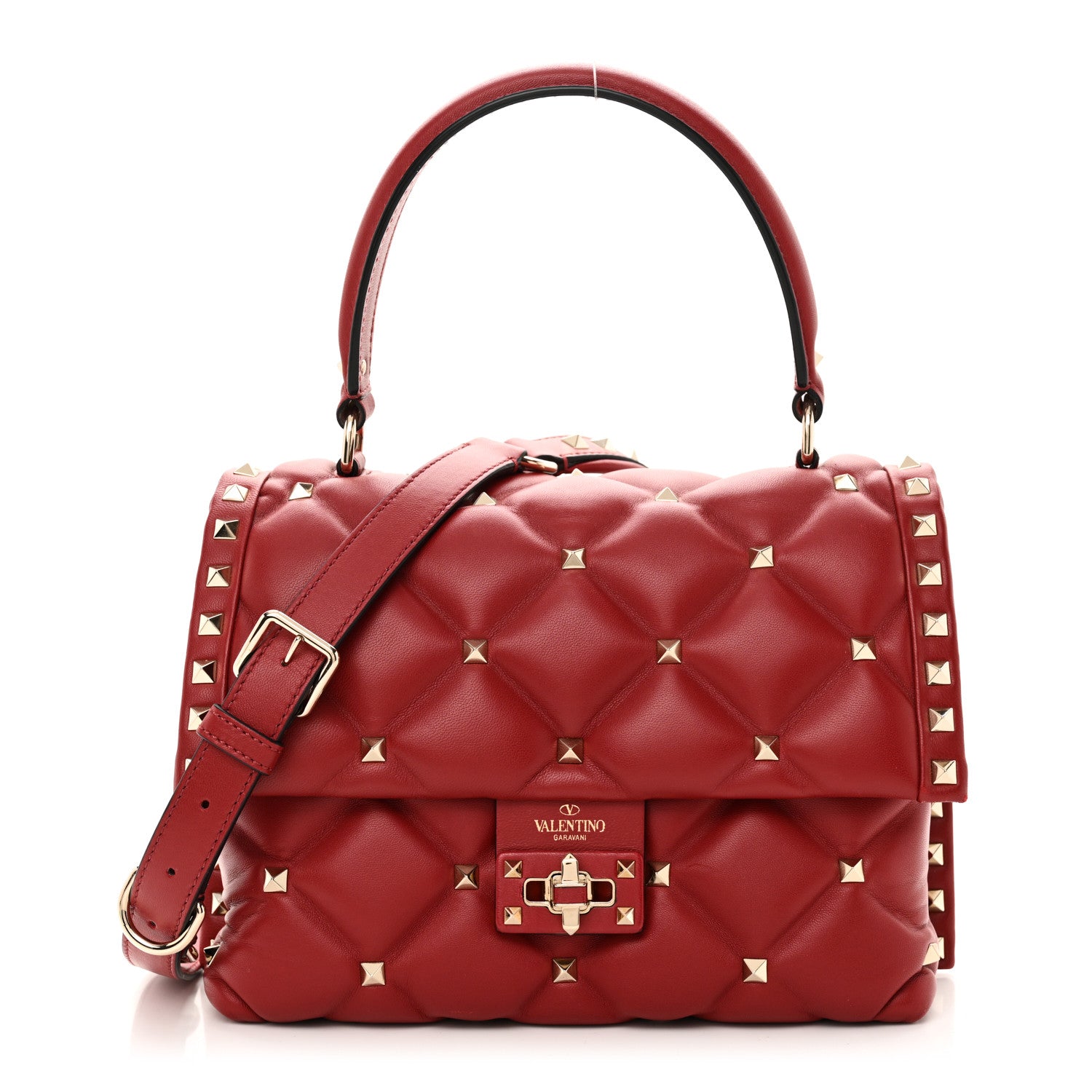Valentino Garavani Nappa Medium Candystud Top Handle Bag Rosso Valentino 1 of 9