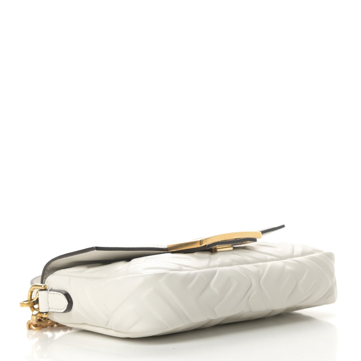 Nappa FF 1974 Embossed Mini Baguette White