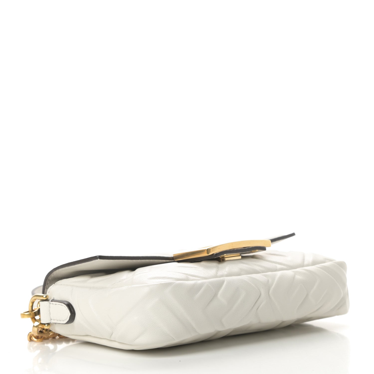 Fendi Nappa FF 1974 Embossed Mini Baguette White 4 of 11