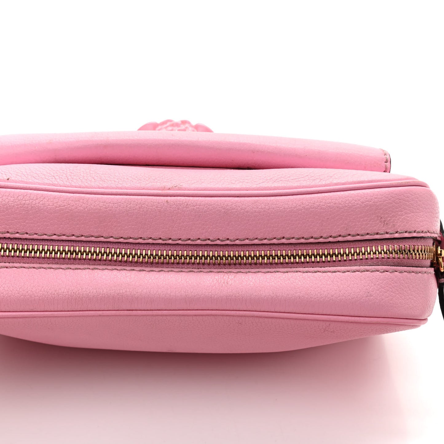 Grained Calfskin Medusa Camera Bag Pink