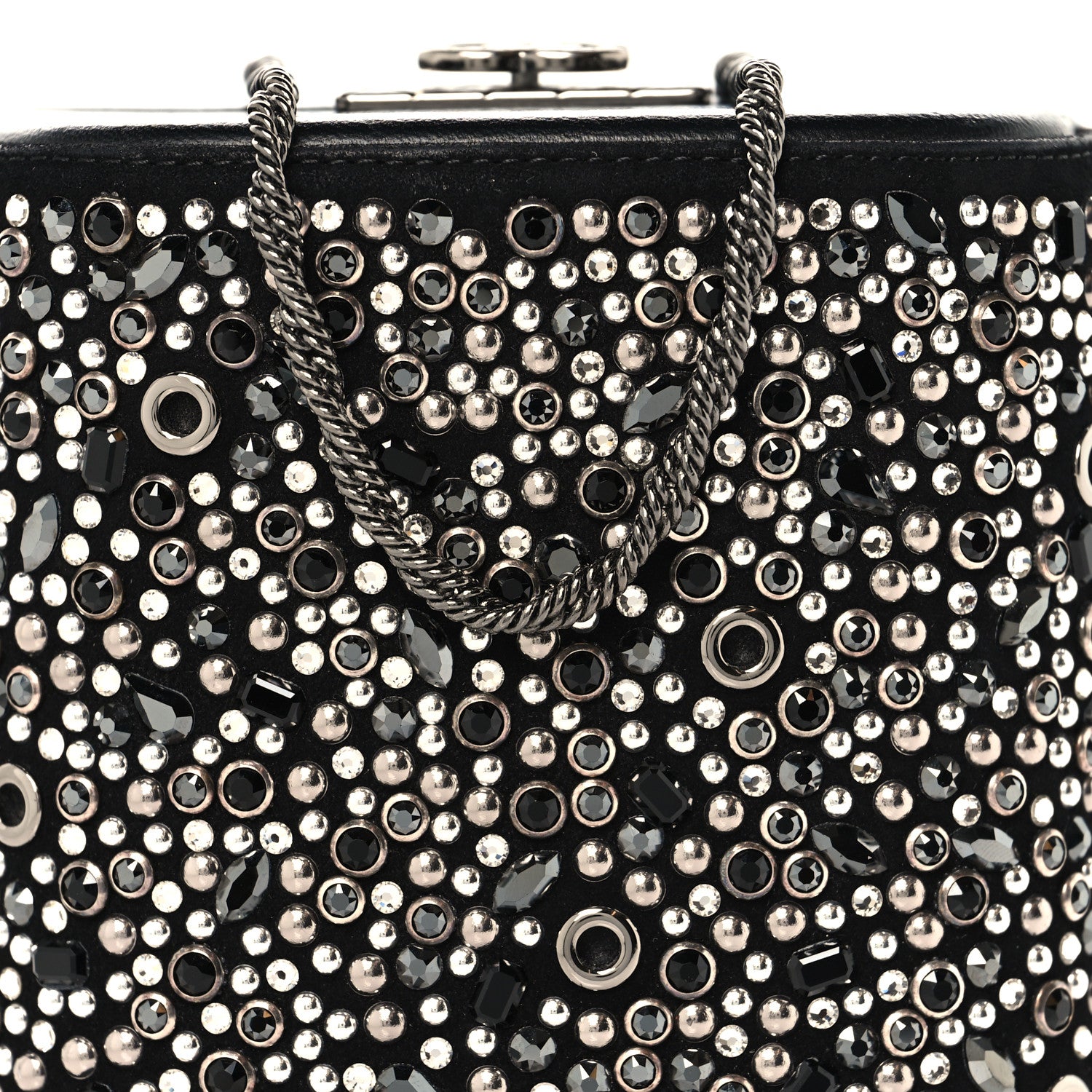 Chanel Crystal Calfskin Minaudiere Clutch Black 8 of 11