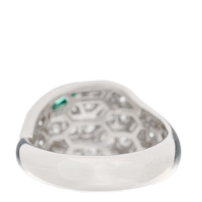 Bulgari 18K White Gold Diamond Emerald Serpenti Seduttori Ring 52 6 5 of 5