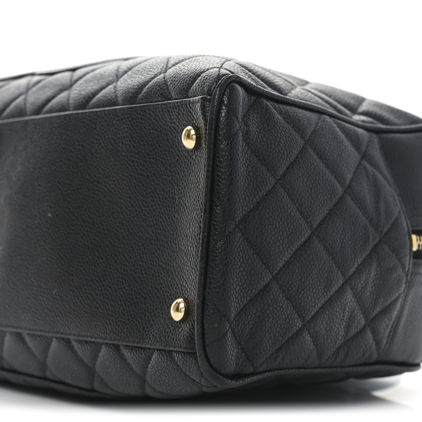 Caviar Quilted Large Bowler Black